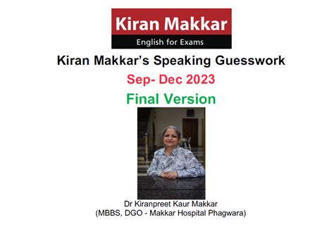 Makkar S Speaking Guesswork Jan Apr May Aug Sep Dec 2023 Final