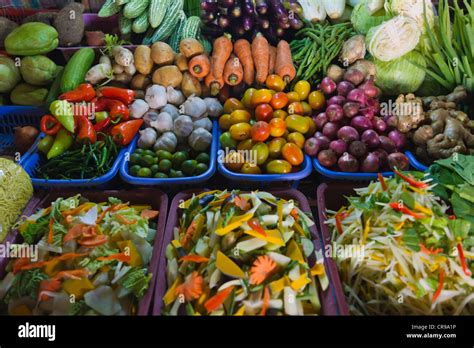 Selling Fruit And Vegetable At Local Market Bohol Island Philippines