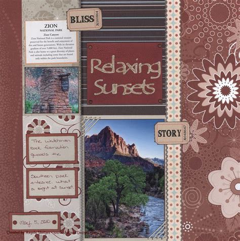 Our Travel Blog Zion National Park Scrapbook Pages Nature Scrapbook