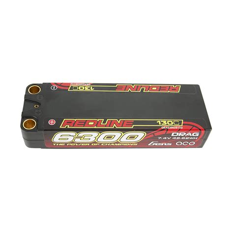 Gens Ace Redline 6300mAh 7 4V 130C 2S HardCase Lipo Battery For Drag