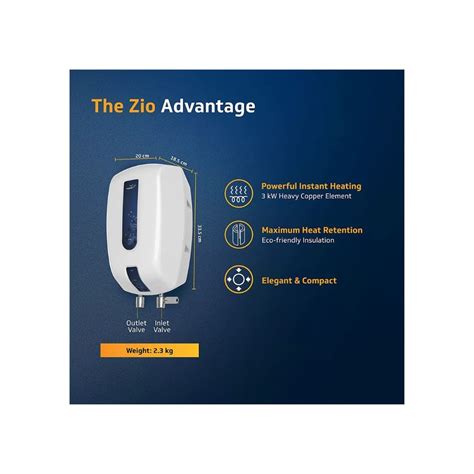 V Guard Zio 3 L Instant Water Heater Geyser With Advanced Multi Layered