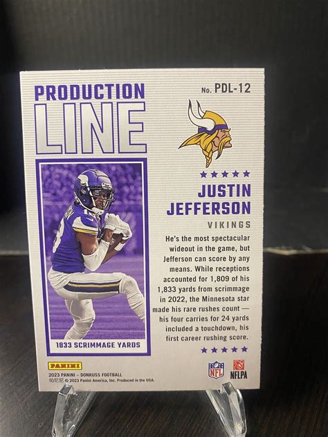 2023 Panini Donruss Production Line PDL 12 Justin Jefferson For Sale