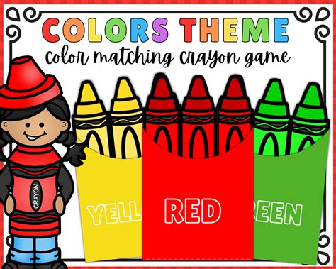 Printable Color Matching Game Crayon Box Color Game Etsy España