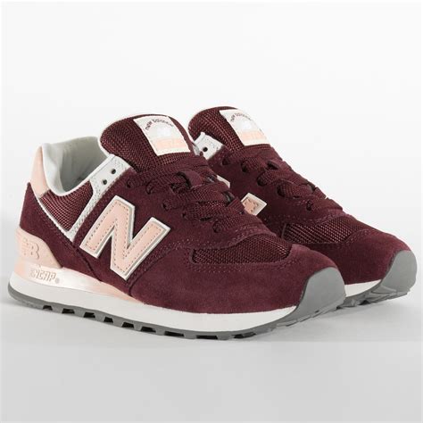 New Balance Baskets Femme Classics 574 Bordeaux Rose