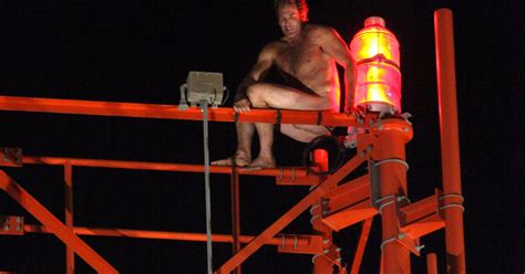 Naked Man Climbed L A Tower Rescued After Hours Cbs News