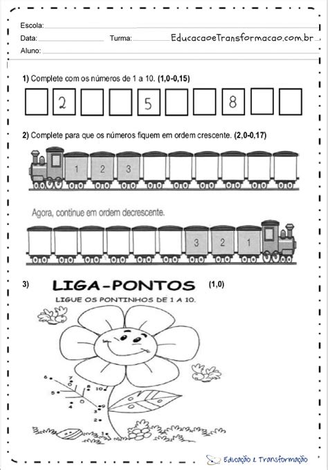 Exercicios De Matematica Para 1 Ano Do Ensino Fundamental