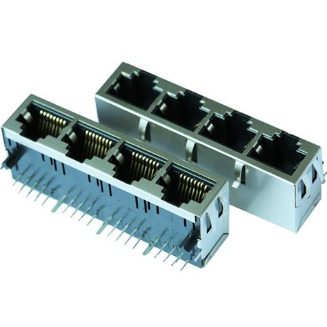 SI 60128 F 1x4 RJ45 Connector With 10 100 Base T Integrated