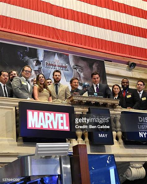 Chris Evans And Jeremy Renner Ring Nyse Opening Bell Photos And Premium High Res Pictures