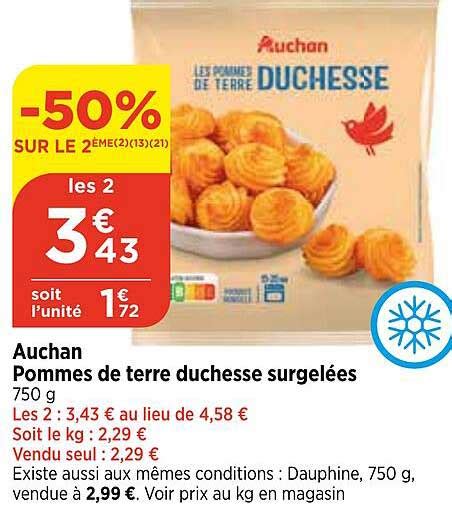 Promo Auchan Pommes De Terre Duchesse Surgelées chez Maximarché