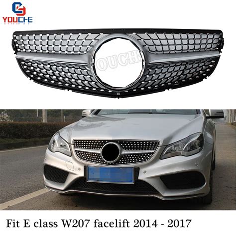 W207 Facelift Diamonds Grill Front Bumper Grille For Mercedes E Class 2