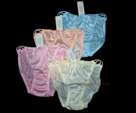 St3 Lot Of 4 Sheer Nylon String Bikini Panties Panty Hip 30 34 Inch