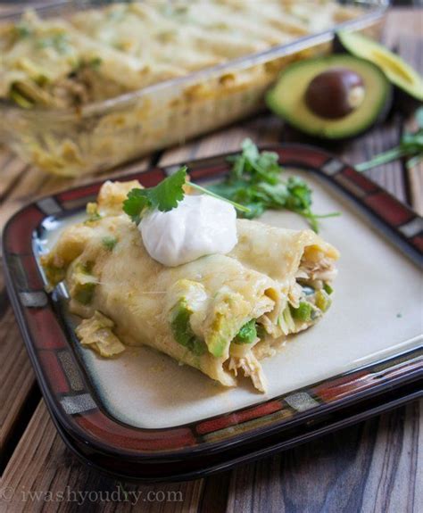 Creamy White Chicken And Avocado Enchiladas Recipe Recipes Avocado Enchiladas Cooking Recipes