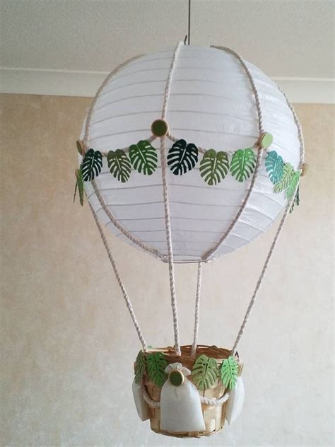 Jungle Theme Hot Air Balloon Nursery Lamp Shade Craft Foam Leaves Toys Not Included Etsy