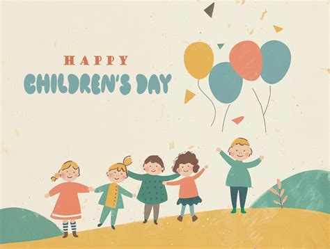 Children day greeting card design PSD template | Premium AI-generated PSD