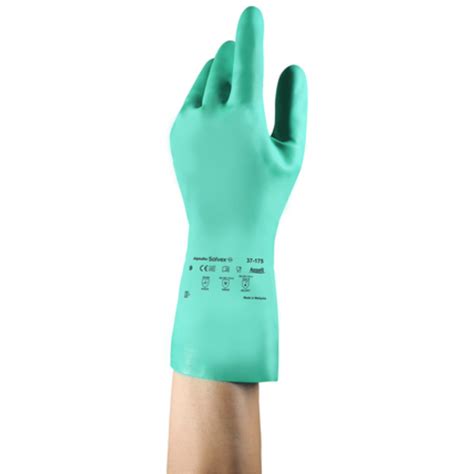 ANSELL 37 175 ALPHATEC SOLVEX GREEN NITRILE LATEX FREE GLOVES The