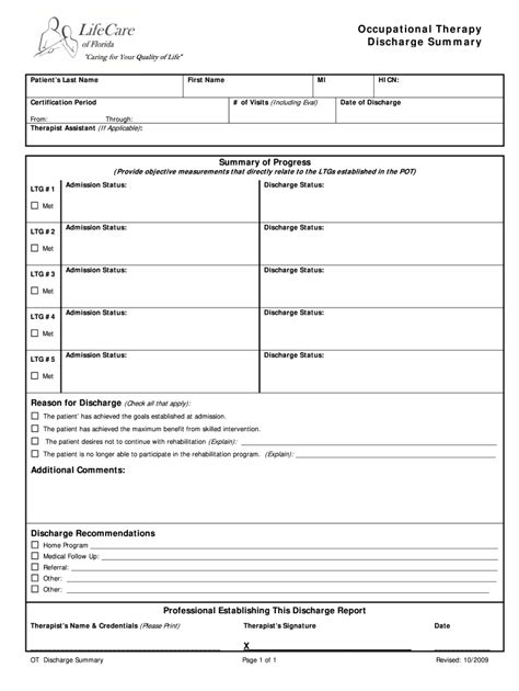 Physiotherapy Discharge Summary Template Fill Out And Sign Online Dochub