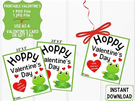 Frog Valentines Day Card Frog Valentines Day T Etsy