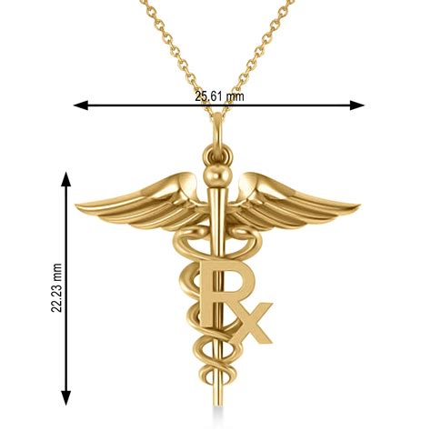 Medical RX Pharmacy Symbol Pendant Necklace 14k Yellow Gold - AZ3421