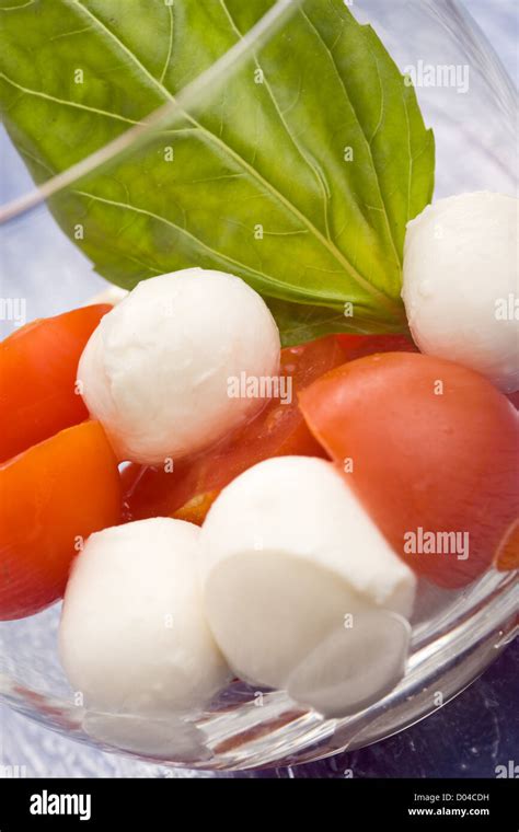 Photo Of Italian Caprese Salad Made Of Tomatoe And Mozarella In Glass