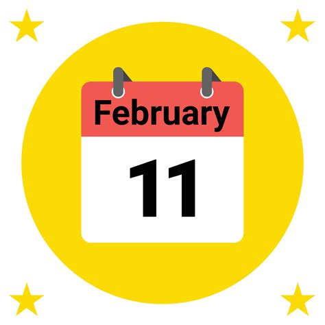 February 11 Daily Calendar Icon 25733890 Vector Art at Vecteezy