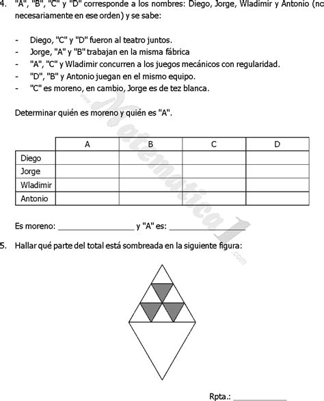 Lista Foto Ejercicios De Razonamiento Logico Matematico Para