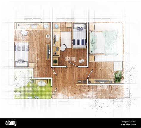 Floor Plan Sketch Stock Photo Alamy