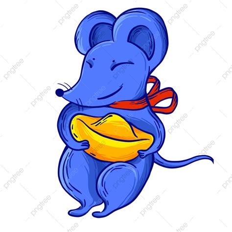 Cartoon Rat Clipart Vector, Cartoon Blue Rat Illustration, Blue, Doodle, Little Mouse PNG Image ...