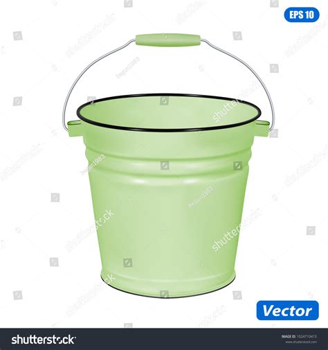 Enameled Metal Bucket Vector On White Stock Vector Royalty Free