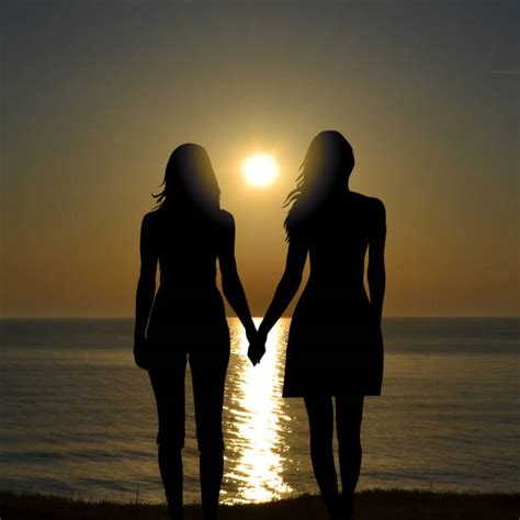 70 Silhouette Of Lesbians Holding Hands Fotos De Stock Imagens E