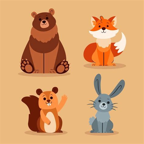 Premium Vector | Hand drawn autumn animals collection