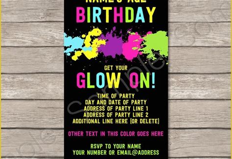 47 Neon Party Invitations Templates Free | Heritagechristiancollege