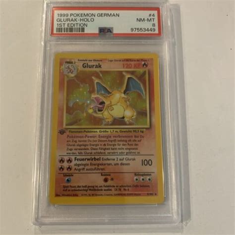 1999 POKEMON GERMAN 4 102 BASE SET CHARIZARD GLURAK HOLO 1ST EDITION