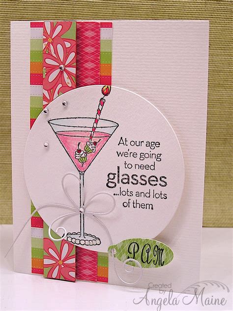 Birthday Martini Paper Cards Inspirational Cards Hand Made Greeting