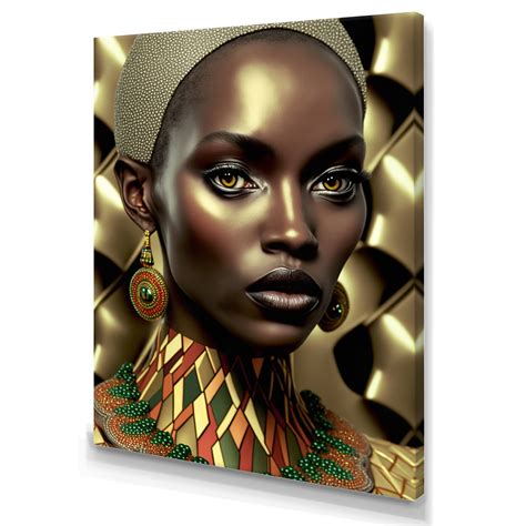 Designart Portrait Of Glamorous African Lady Iv African American Woman Canvas Wall Art On