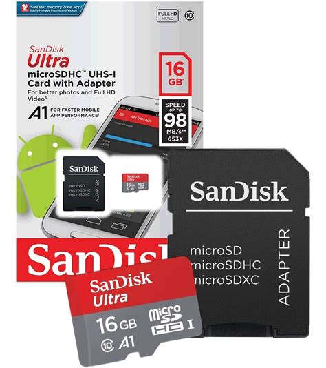 Memoria Micro Sd Sandisk Clase 10 A1 98mb 16gb Su Tienda Online