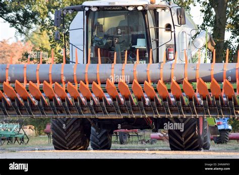 Machine for Harvesting Sunflower Stock Photo - Alamy