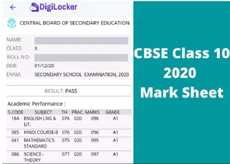 CBSE 10th Result 2020 MARKSHEET: CBSE releases Class 10 Mark Sheet with ...