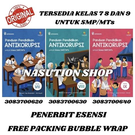 Jual Buku Panduan Pendidikan Anti Korupsi Untuk SMP MTs Kelas 7 8 9 1