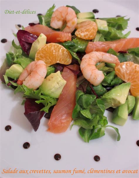 Salade Aux Crevettes Saumon Fumé Clémentines Et Avocat Diet