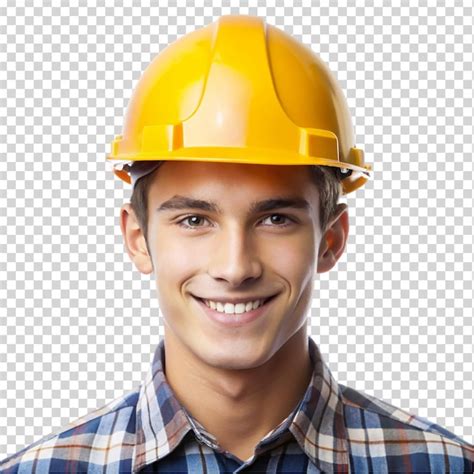 Joven Trabajador De La Construcci N Hombre Con Casco De Seguridad