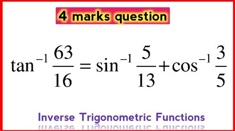 Most Important Question Of ITF Inverse Trigonometric Functions