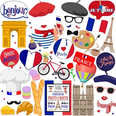 Amazon French Photo Booth Props 40pcs France Photo Booth Props