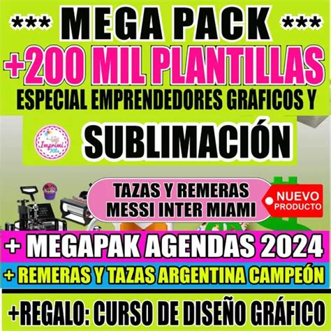 Mega Pack Diseños Plantillas Sublimar Agendas Tazas Remeras