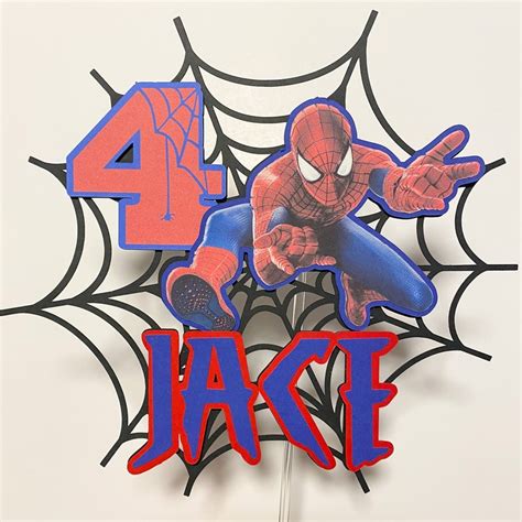 Personalized Cake Topper Spider Man Inspired Cake Topper Spider Man Birthday Party Spider Man