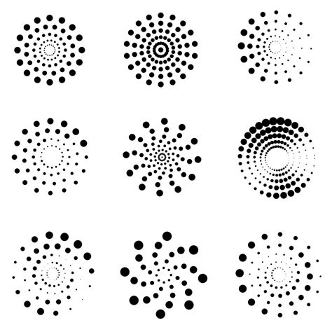 Abstract Dotted Spirals Vector Set By Microvector Thehungryjpeg