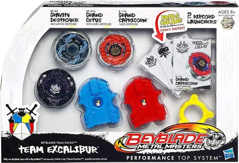 Beyblades Team Excalibur Pack Set Gravity Destroyer, Grand Cetus Grand ...