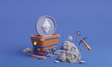 Minecart Sobre Rieles Con Monedas Ethereum Ilustraci N D Miner A De