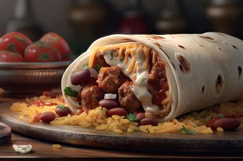 Premium Photo | Burrito wrap traditional mexican burritos meat ...