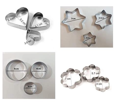 Stainless Steel Cookie Cutter With 4 Different Shapes Set Of 12