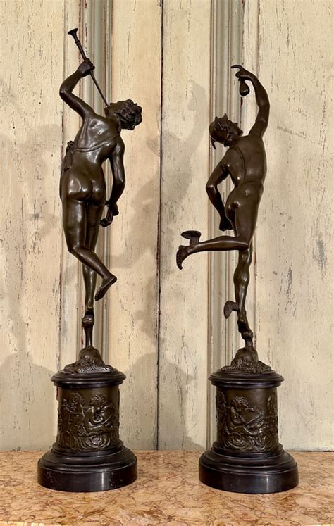 Jean De Bologne After Pair Of Mercury Bronze S Antikeo